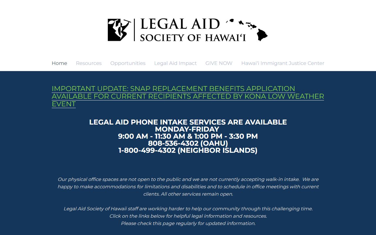 Legal Aid Hawaii Honolulu death index vital records assistance