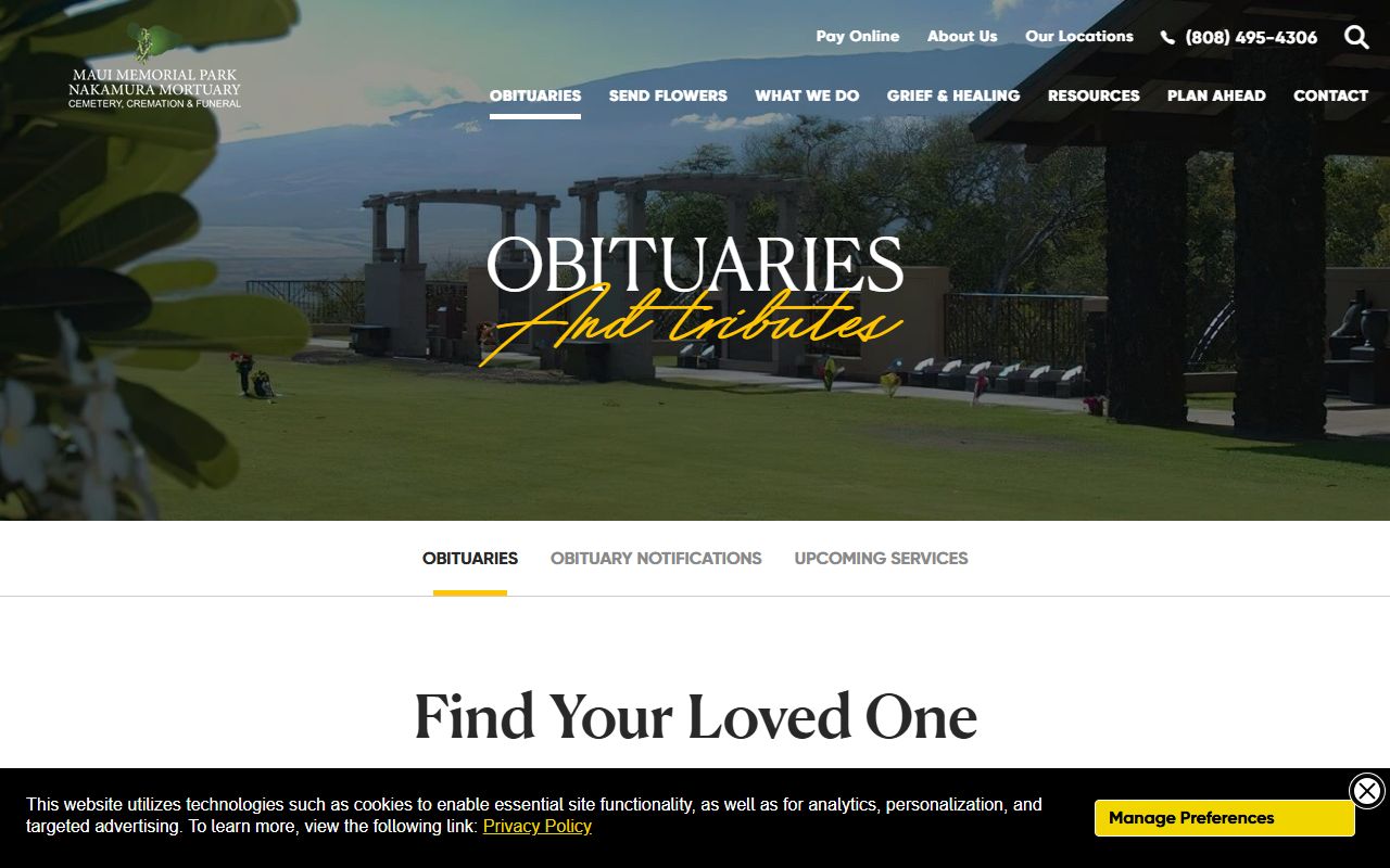 Maui Memorial Park obituaries Wailuku death index